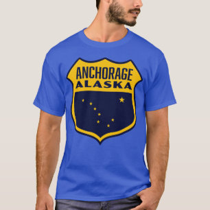 Camiseta Anchorage Alaska Retro Shield Amarillo