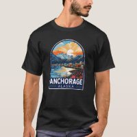 Anchorage Alaska Travel Art Emblem