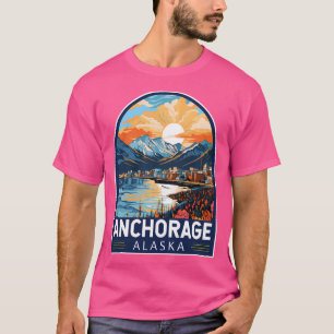 Camiseta Anchorage Alaska Travel Art Emblem