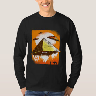 Camiseta Anciana Pirámide Voladora Egipto Ufo Ilumi Conspir