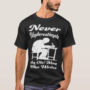 Camiseta Anciano escribiendo autor libro periodista novelis