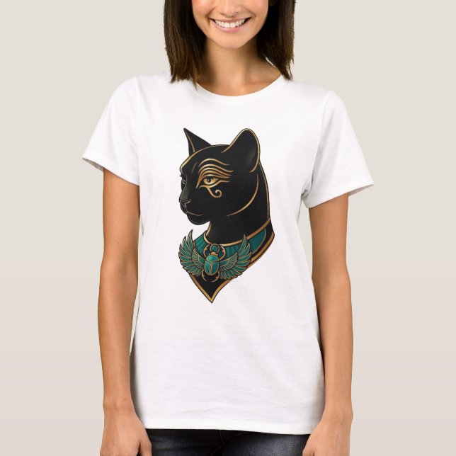 Camiseta Anciano gato egipcio con collar de centavos - (Anverso)