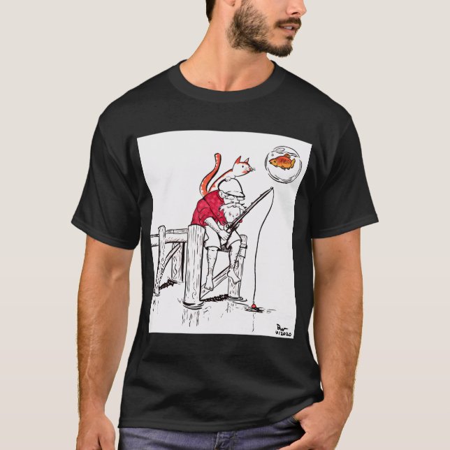 Camiseta Anciano Pescando (Anverso)