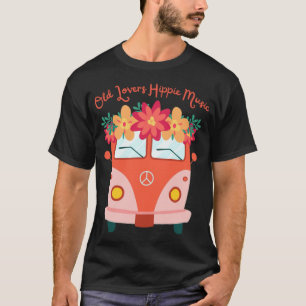 Camiseta Ancianos amantes de la música hippie Hippy Camping
