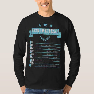 Camiseta Ancianos Códigos de texto para adultos mayores con