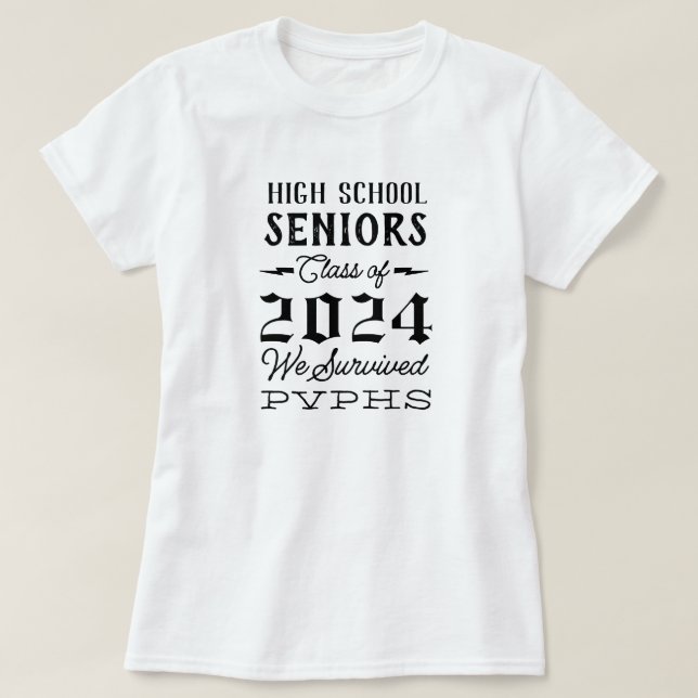 Camiseta Ancianos sobrevivimos a la graduación de la secund (Diseño del anverso)
