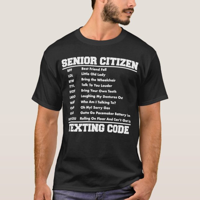 Camiseta Ancianos Textos Código de Jubilación Viejo Wo (Anverso)