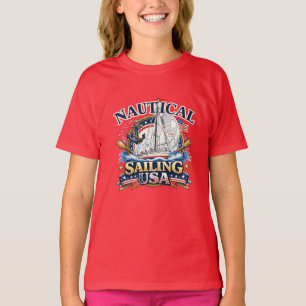 Camiseta Ancla Barco Náutico Velero Oceano Gráfico Chicas