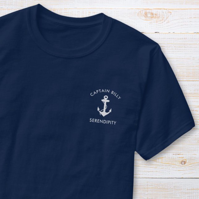 Camiseta Ancla clásica de barco capitea el azul de la marin (Subido por el creador)