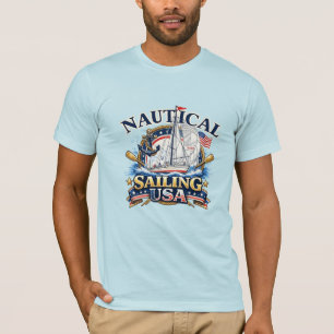 Camiseta Ancla de Barco de Vela Náutico Gráfica Océano Bell