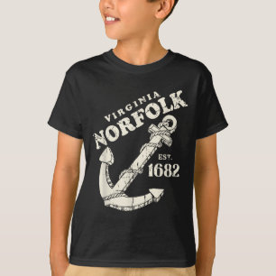 Camiseta Ancla de barco de vela vintage Norfolk Virginia ES