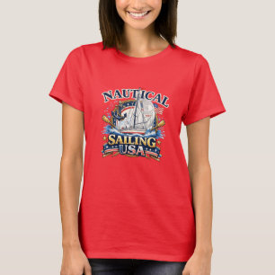 Camiseta Ancla de barco gráfico de océano de vela náutica p