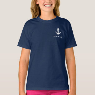 Camiseta Ancla de barco náutico y nombre de la tripulación