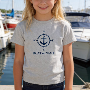 Camiseta Ancla de brújula náutica para tu barco o nombre gr