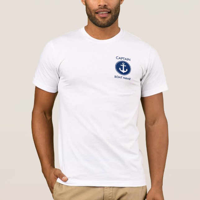 Camiseta Ancla de los azules marinos de capitán Nautical (Anverso)