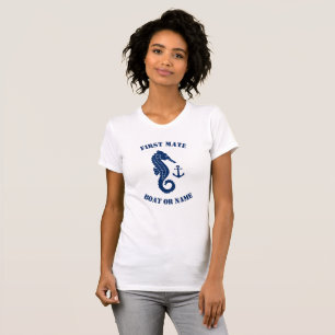 Camiseta Ancla de mar Primer mate Boat o Nombrar a la Marin