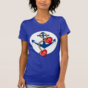 Camiseta Ancla de Monogramed con los corazones