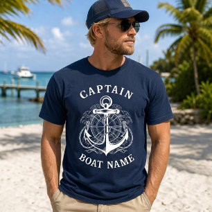 Camiseta Ancla del nombre del barco del capitán náutico per