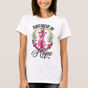 Camiseta Ancla En Esperanza Concienciación Sobre El Cáncer 