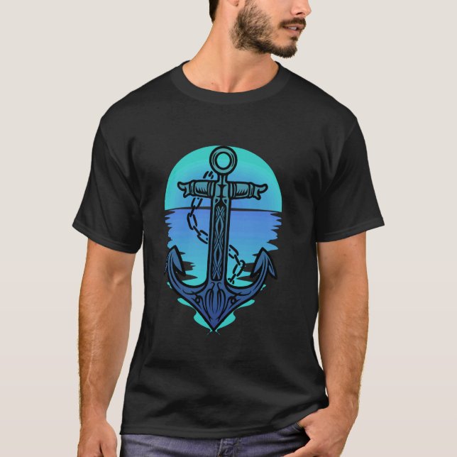 Camiseta Ancla marítima barco náutico de vela (Anverso)