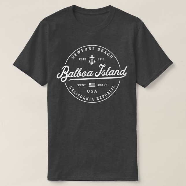 Camiseta Ancla NAUTICA Balboa Island California Travel Va (Diseño del anverso)
