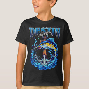 Camiseta Ancla Náutica Marlín Vintage Destin Florida Pesca