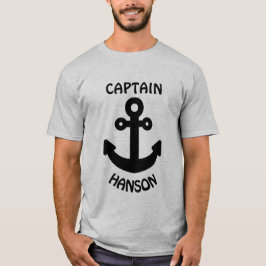 Camiseta Ancla negra personalizada del capitán