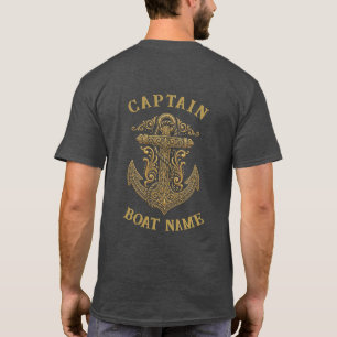 Camiseta Ancla Nombre Barco Capitán Náutico Personalizado