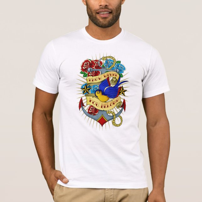 Camiseta Ancla, trago y rosas (Anverso)