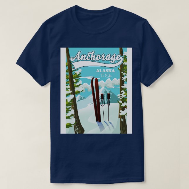 Camiseta Anclaje Alaska Para Esquiar (Diseño del anverso)