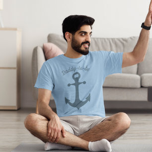 Camiseta Anclaje azul de barco con gráfico de texto Persona