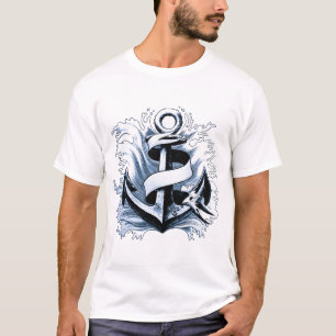 Camiseta Anclaje azul del mar Náutico