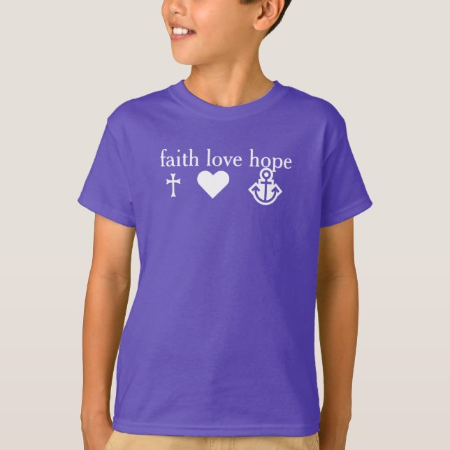 Camiseta ANCLAJE CRUZADO - fe amor esperanza (Anverso)