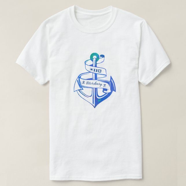Camiseta Anclaje de borde de la Florida de San Petersburgo (Diseño del anverso)