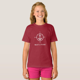 Camiseta Anclaje de brújula náutica de su barco o nombre ro