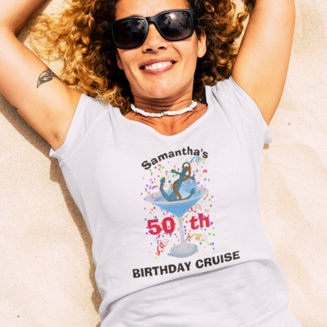 Camiseta Anclaje de cócteles de crucero de cumpleaños perso (Subido por el creador)