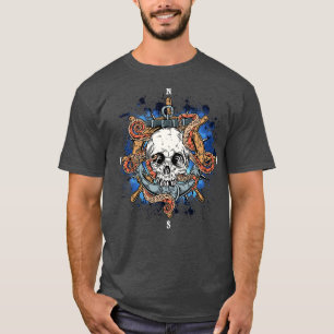 Camiseta Anclaje de la brújula del capitán del barco pirata