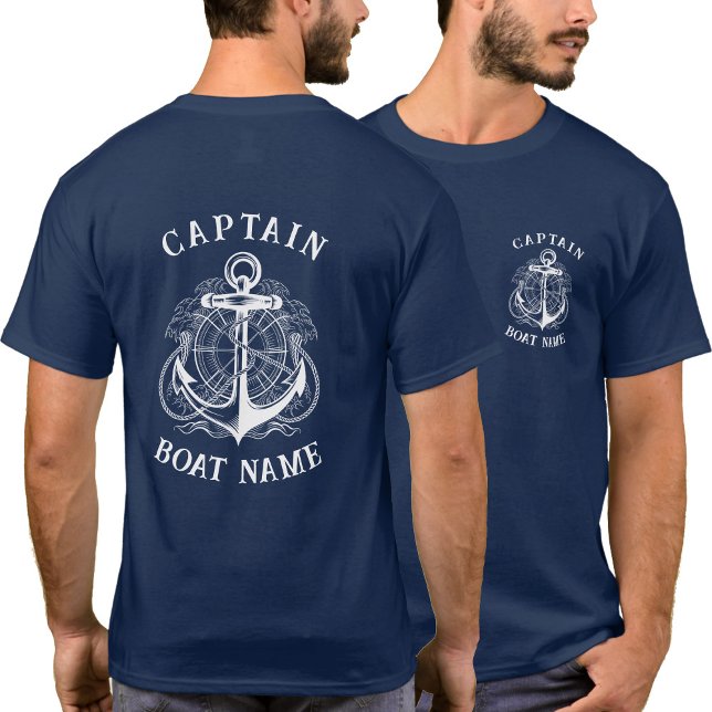 Camiseta Anclaje de nombre de barco del capitán náutico per (Subido por el creador)