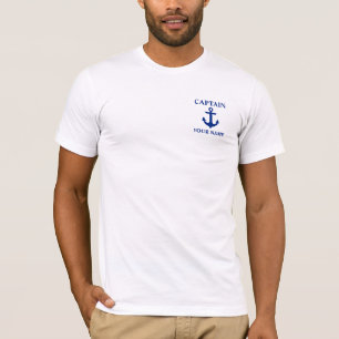 Camiseta Anclaje de nombre de capitán náutico