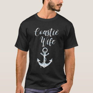 Camiseta Anclaje de patrón rayado de Coastie Coast Guard