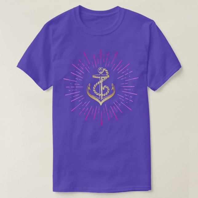 Camiseta Anclaje naumático estilo retro (Diseño del anverso)
