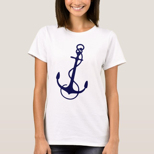 Camiseta Anclaje náutico azul de la marina (Anverso)
