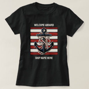 Camiseta Anclaje náutico de texto personalizado
