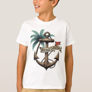 Camiseta Anclaje náutico vintage y árbol de palma - marítim