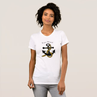 Camiseta - Anclaje negro con nombre de barco