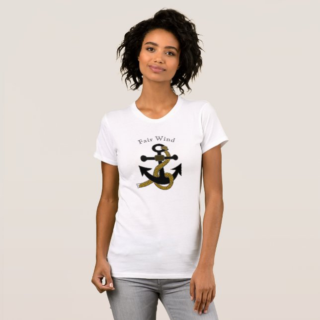 Camiseta - Anclaje negro con nombre de barco (Anverso completo)