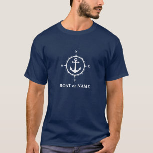Camiseta Anclar la brújula náutica tu barco o nombrar a la 