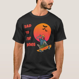 Camiseta "¡Anda a los huesos!" Funky Skeleton Skateboarder
