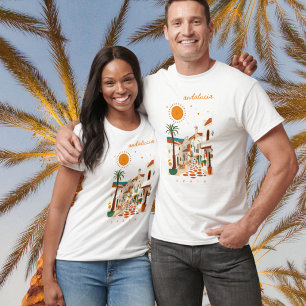 Camiseta Andalucía Andalucía España ropa de pueblo blanco
