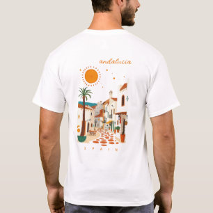 Camiseta Andalucía Andalucía España ropa de pueblo blanco